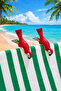 2-Pack Parrot Sunbed Pegs - Beach Pegs - Carpet Pegs - Towel Fixers - Table Pegs - Towel Pegs with Parrot Figure (Red-Yellow)