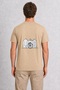 Men's Amsterdam Houses and Bicycles Minimal Drawing Back Print - Cream
