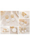 Gold Flower Detailed Dangle Steel Earrings - 2