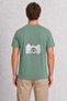 Men's Amsterdam Houses and Bicycles Minimal Drawing Back Print - Green