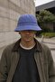 Unisex Washed Cobalt Blue Bucket Hat Cotton Fisherman Hat - 3