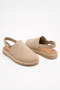 Laren Sand Beige Genuine Leather Nubuck Women's Closed Toe Open Back Daily Sandals - 3
