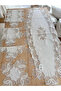Living Room Set Dowry Set Cream Silver Runner Set 5 Piece Linen Runner Table Console Coffee Table Cover Kayla - 2