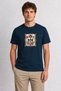 Men's Turkey Tulip Patterned Art - Navy Blue