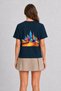 Women's Dubai Futuristic Desert and City Design - Back Print - Navy Blue - 2