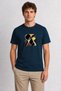 Men's Geometric Coffee Abstraction - Navy Blue