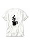 Men's Sumi-E Brushwork Coffee Cup Back Printed - White - 4