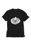 Men's India Lotus Minimal Design Back Print - Black - 4