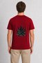 Men's Mexican Spirit Patterned T-Shirt with Back Print - Red