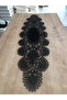 Living Room Set Dowry Set Black Runner Set 7 Piece Velvet Runner Table Console Coffee Table Cover Palm Tree - 5