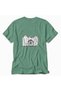 Women's Amsterdam Houses and Bicycles Minimal Drawing - Back Print - Green - 4