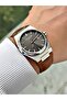 Brown Color 5 Atm Leather Band Men's Wristwatch with Calendar 8261Lc - 3