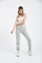 Women's Organic Cotton Gray Color High Waist Elastic Leg Sweatpants - 2