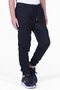 2-Piece Plain Boy's Black-Smoked Double Pocket Sweatpants - 3