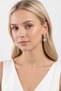 Lotus Flower Model Zircon Stone Gold Color Stainless Steel Women's Earrings - 2