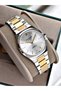 Special Design Silver-Gold Color 3 Atm Slim Case Steel Band Women's Wristwatch 8276Lc