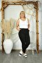 Black Elastic Waist Pocket Large Size Sweatpants Cotton Fabric Sizes - 5