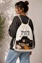 Printed Fabric Backpack – Linen Fabric Drawstring Backpack – Casual Drawstring Backpack