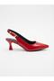 Open Back Short Heeled Classic Stiletto Large Size Shoes - 7