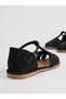 Genuine Leather Black Suede Handmade Buckle Comfortable Wide Fit Women's Sandals - 5