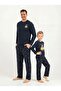 Father&Son Long Sleeve Navy Blue Printed Pajama Set (Father and Child Sold Separately) (Socks as a Gift) - 2