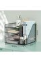 Beckbis Modern Style Black Mesh Desk Organizer Compact Mesh Material with Three Layers and File Holder - 2