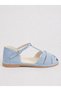 Lina Genuine Leather Blue Suede Handmade Buckle Comfortable Wide Fit Women's Sandals
