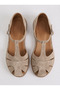 Lina Genuine Leather Beige Suede Handmade Buckle Comfortable Wide Fit Women's Sandals - 6