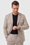 Men's Beige Safari Jacket Slim Fit 2-Piece Suit – Pleated Double-Legged Trousers 2600723 - 3
