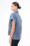 Women's Designer Denim Vest with Stone Beads and Sequin Embroidery Detail, Blue Oversize Bomber Vest - 7