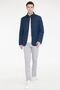 Men's Navy Blue Standard Fit Regular Cut Stand Collar Overcoat with Side Pockets - 2