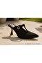 N2622 Women's Genuine Suede Leather Heeled Slippers - 2
