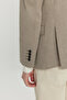 Men's Beige Wool Regular Fit Mono Collar Pocketed Dobby Blazer Jacket - 5
