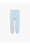 Baby Girl Bow Detailed Elastic Waist Cotton Ribbed Jogger Sweatpants - 2