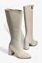 Hanna Daily Women's Zippered Thai Fur Heeled Boots - 5