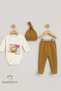 Father's Lion Printed 3-Piece Baby Set, Cotton Ribbed Fabric Hat, Bottom with Booties, Long Sleeve Bodysuit, 100% Cotton - 2