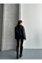 Leather Jacket with Plush Fur Inside and Belt Detail - 5