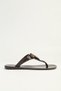 Women's Brown Jelly Flip Flops with Heart Detail and Brown Buckle Summer Slippers - 2