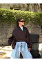 Double-Breasted Collar Short Bomber Jacket - 7