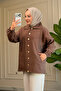 6597 - Comfortable Buttoned Pocket Cap with Wide Collar Detail