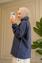 6597 - Comfortable Buttoned Pocket Cap with Wide Collar Detail - 4