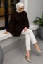 Floral Detailed Balloon Sleeve Tunic Tsd260264 Brown - 3
