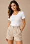 Women's Crew Neck Short Sleeve 95% Cotton Stretch Bodysuit 7-Pack White - 4