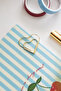 Set of 9 Heart Shaped Metal Paper Clips - Gold - 6