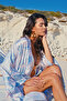 Patterned Satin Bat Sleeve Kimono - 6