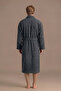 Atlas Kimono Collar Men's Bathrobe – Dark Gray 100% Cotton - 3