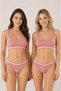 Women's Padded Cotton Camisole Bustier Panties Set 2-Piece Dusty Rose