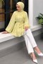 Floral Detailed Balloon Sleeve Tunic Tsd260264 Green - 5