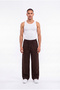 Men's Baggy Linen Trousers Brown