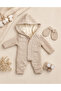 Selani̇k Knitted Lamb Fleece Lined Jumpsuit + Booties + Gloves